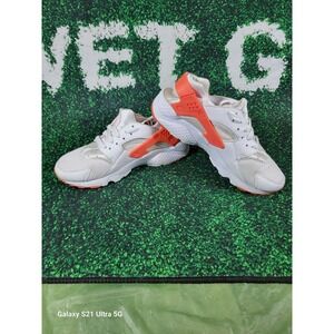 Girls' Nike Air Huarache Run White Racer Pink Running Shoes GS 654280-108 sz 7y